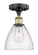 Edison One Light Semi-Flush Mount in Black Antique Brass (405|616-1F-BAB-GBD-754)
