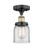 Edison One Light Semi-Flush Mount in Black Antique Brass (405|616-1F-BAB-G52)