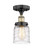 Edison One Light Semi-Flush Mount in Black Antique Brass (405|616-1F-BAB-G513)