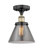 Edison One Light Semi-Flush Mount in Black Antique Brass (405|616-1F-BAB-G43)