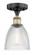 Edison One Light Semi-Flush Mount in Black Antique Brass (405|616-1F-BAB-G382)