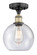 Edison One Light Semi-Flush Mount in Black Antique Brass (405|616-1F-BAB-G124-8)