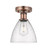 Edison One Light Semi-Flush Mount in Antique Copper (405|616-1F-AC-GBD-754)
