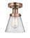 Edison One Light Semi-Flush Mount in Antique Copper (405|616-1F-AC-G64)