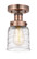 Edison One Light Semi-Flush Mount in Antique Copper (405|616-1F-AC-G513)