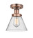 Edison One Light Semi-Flush Mount in Antique Copper (405|616-1F-AC-G44)