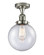 Franklin Restoration LED Semi-Flush Mount in Polished Nickel (405|517-1CH-PN-G204-8-LED)