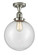 Franklin Restoration One Light Semi-Flush Mount in Polished Nickel (405|517-1CH-PN-G204-10)