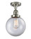 Franklin Restoration LED Semi-Flush Mount in Polished Nickel (405|517-1CH-PN-G202-8-LED)
