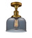 Franklin Restoration One Light Semi-Flush Mount in Brushed Brass (405|517-1CH-BB-G73)