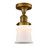 Franklin Restoration One Light Semi-Flush Mount in Brushed Brass (405|517-1CH-BB-G181S)