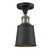 Franklin Restoration One Light Semi-Flush Mount in Black Antique Brass (405|517-1CH-BAB-M9-BK)
