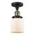 Franklin Restoration One Light Semi-Flush Mount in Black Antique Brass (405|517-1CH-BAB-G51)