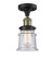 Franklin Restoration One Light Semi-Flush Mount in Black Antique Brass (405|517-1CH-BAB-G184S)