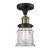 Franklin Restoration One Light Semi-Flush Mount in Black Antique Brass (405|517-1CH-BAB-G182S)
