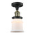 Franklin Restoration One Light Semi-Flush Mount in Black Antique Brass (405|517-1CH-BAB-G181S)