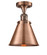 Franklin Restoration LED Semi-Flush Mount in Antique Copper (405|517-1CH-AC-M13-AC-LED)
