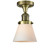 Franklin Restoration One Light Semi-Flush Mount in Antique Brass (405|517-1CH-AB-G61)