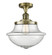 Franklin Restoration One Light Semi-Flush Mount in Antique Brass (405|517-1CH-AB-G544)