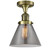 Franklin Restoration One Light Semi-Flush Mount in Antique Brass (405|517-1CH-AB-G43)