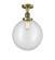 Franklin Restoration One Light Semi-Flush Mount in Antique Brass (405|517-1CH-AB-G202-12)