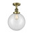 Franklin Restoration One Light Semi-Flush Mount in Antique Brass (405|517-1CH-AB-G202-10)