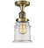 Franklin Restoration One Light Semi-Flush Mount in Antique Brass (405|517-1CH-AB-G182)
