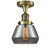 Franklin Restoration One Light Semi-Flush Mount in Antique Brass (405|517-1CH-AB-G173)
