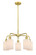 Ballston Five Light Chandelier in Satin Gold (405|516-5CR-SG-G341)