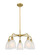 Ballston Five Light Chandelier in Brushed Brass (405|516-5CR-BB-G441)