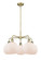Ballston Five Light Chandelier in Antique Brass (405|516-5CR-AB-G121-8)