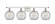 Ballston Four Light Bath Vanity in White Polished Chrome (405|516-4W-WPC-G122-8RW)