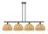 Ballston Four Light Island Pendant in Matte Black (405|516-4I-BK-RBD-12-NAT)