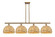 Ballston Four Light Island Pendant in Brushed Brass (405|516-4I-BB-RBD-12-NAT)