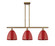 Ballston Three Light Island Pendant in Brushed Brass (405|516-3I-BB-MBD-9-RD)
