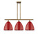Ballston Three Light Island Pendant in Brushed Brass (405|516-3I-BB-MBD-12-RD)