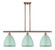 Ballston Three Light Island Pendant in Antique Copper (405|516-3I-AC-MBD-9-SF)