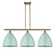 Ballston Three Light Island Pendant in Antique Brass (405|516-3I-AB-MBD-12-SF)
