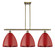 Ballston Three Light Island Pendant in Antique Brass (405|516-3I-AB-MBD-12-RD)