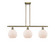 Ballston Three Light Island Pendant in Antique Brass (405|516-3I-AB-G121-8)