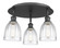 Ballston Three Light Semi-Flush Mount in Matte Black (405|516-3C-BK-G442)