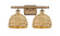 Ballston Two Light Bath Vanity in Brushed Brass (405|516-2W-BB-RBD-8-NAT)