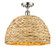 Ballston One Light Semi-Flush Mount in Polished Nickel (405|516-1C-PN-RBD-16-NAT)