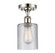 Ballston One Light Semi-Flush Mount in Polished Nickel (405|516-1C-PN-G112)