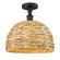 Ballston One Light Semi-Flush Mount in Oil Rubbed Bronze (405|516-1C-OB-RBD-12-NAT)