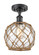 Ballston One Light Semi-Flush Mount in Matte Black (405|516-1C-BK-G122-8RB)
