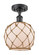 Ballston One Light Semi-Flush Mount in Matte Black (405|516-1C-BK-G121-8RB)