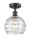 Ballston LED Semi-Flush Mount in Matte Black (405|516-1C-BK-G1213-8-LED)
