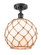 Ballston LED Semi-Flush Mount in Matte Black (405|516-1C-BK-G121-10RB-LED)