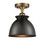 Ballston One Light Semi-Flush Mount in Brushed Brass (405|516-1C-BB-M14-BK)